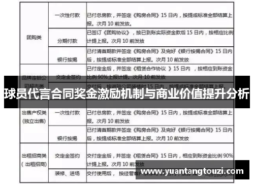 球员代言合同奖金激励机制与商业价值提升分析